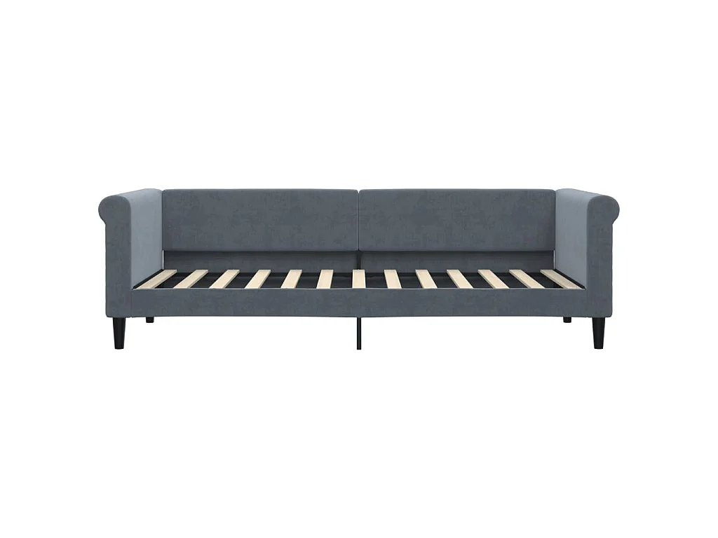 Sofá-cama com gavetão 80x200 cm veludo cinzento-escuro