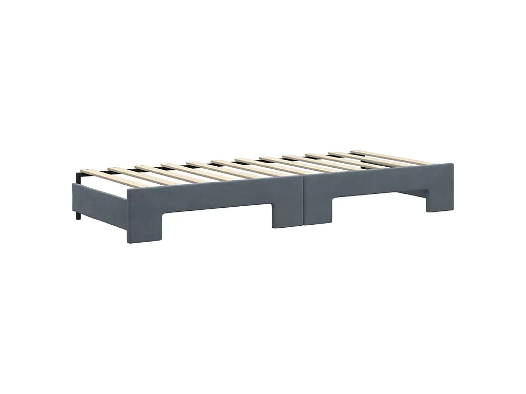 Sofá-cama com gavetão 80x200 cm veludo cinzento-escuro