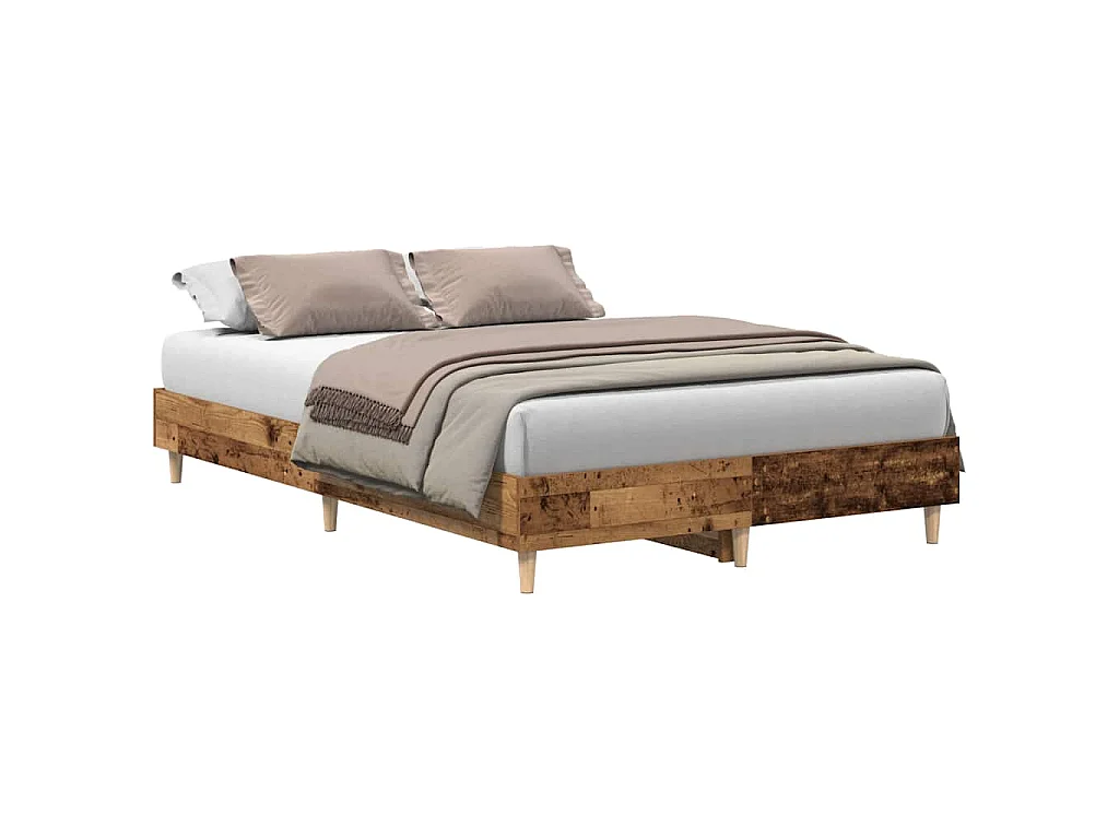Estructura de cama sin colchón madera vieja 135x190 cm madera