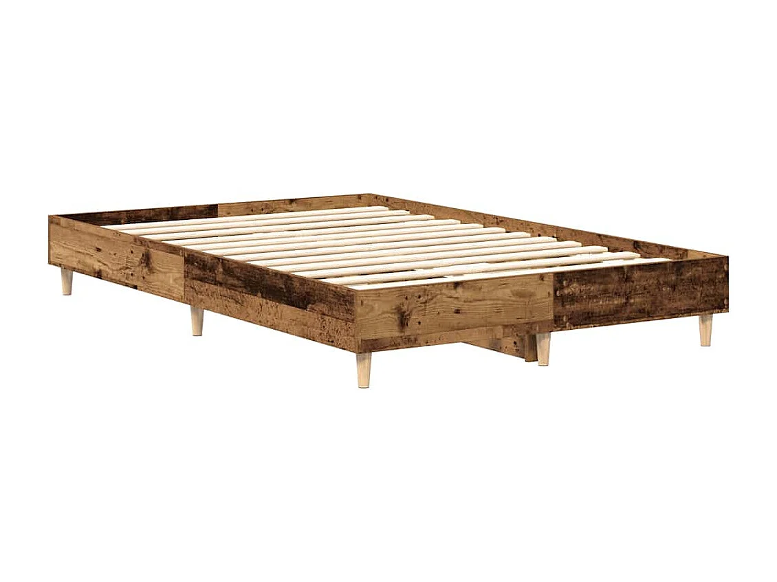 Estructura de cama sin colchón madera vieja 135x190 cm madera