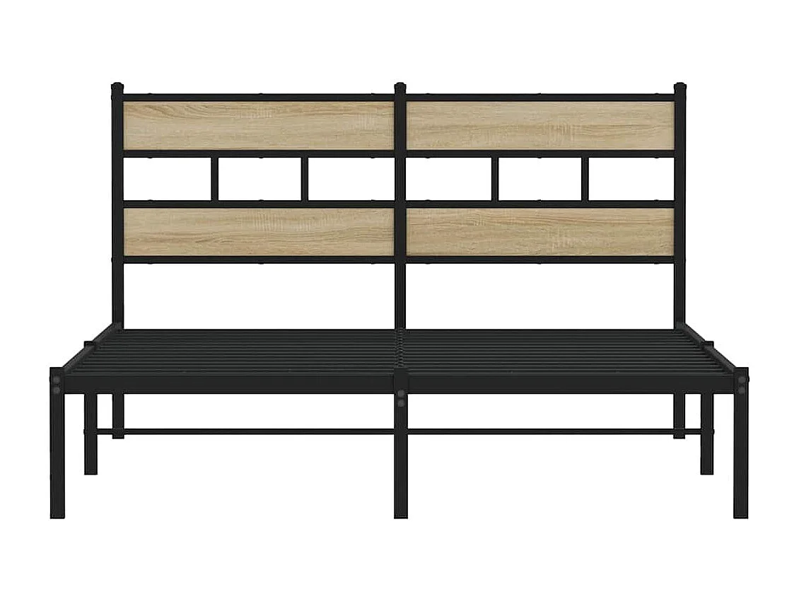 Metallbett ohne Matratze Sonoma-Eiche 135x190 cm