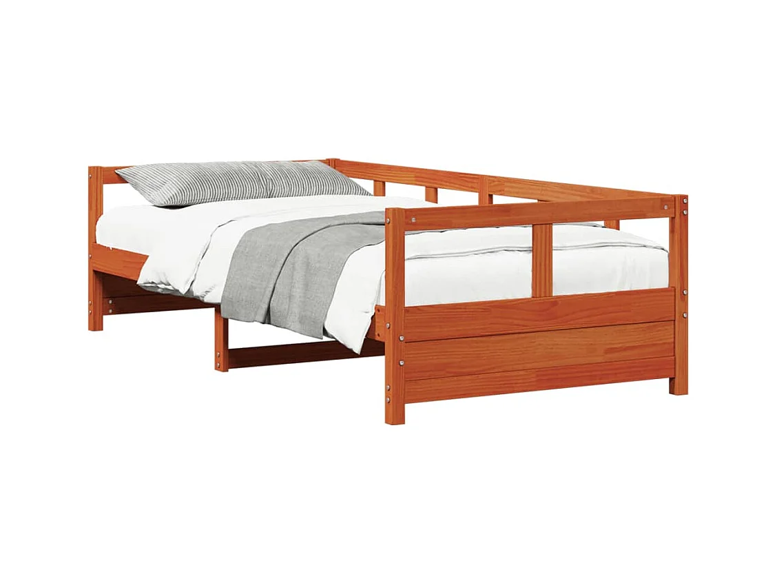 Lit de jour sans matelas cire marron 80x200 cm bois pin massif