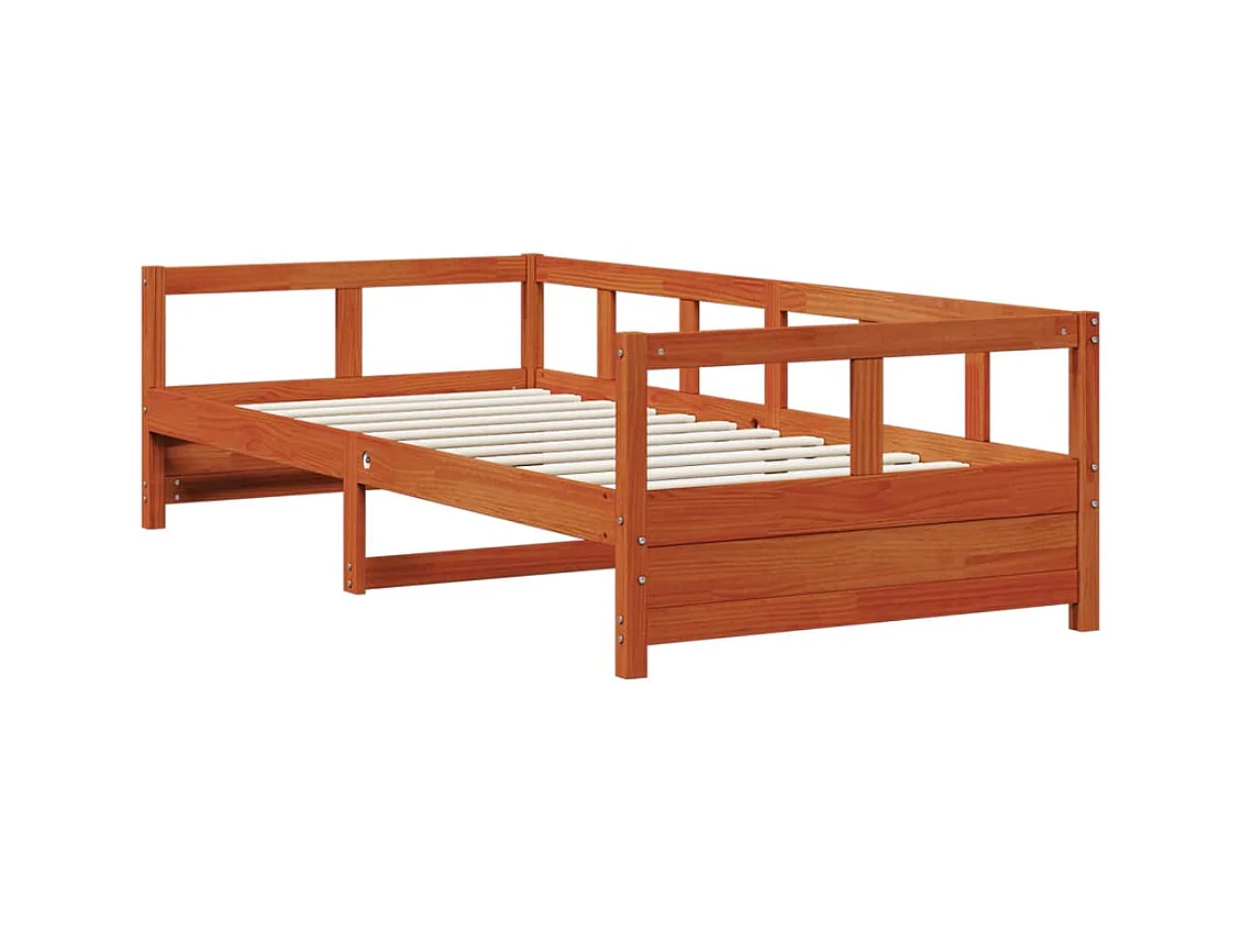 Tagesbett ohne Matratze Wachsbraun 80x200 cm Massivholz Kiefer