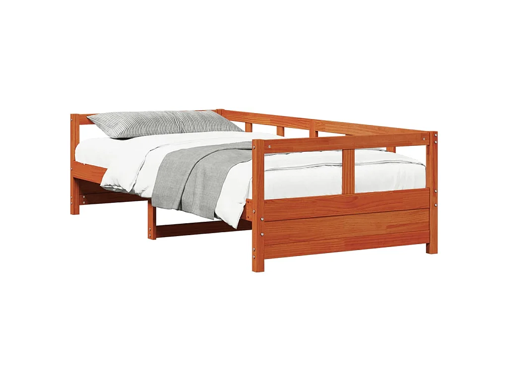 Dormeuse senza Materasso Marrone Cera 80x200 cm Legno di Pino