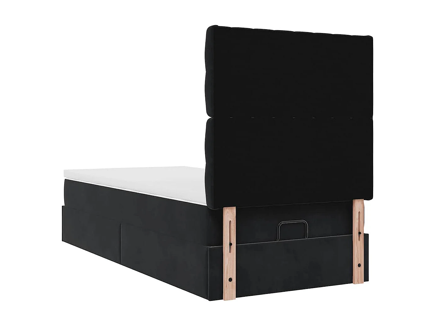 Cadre de lit ottoman avec matelas noir 80x200 cm velours