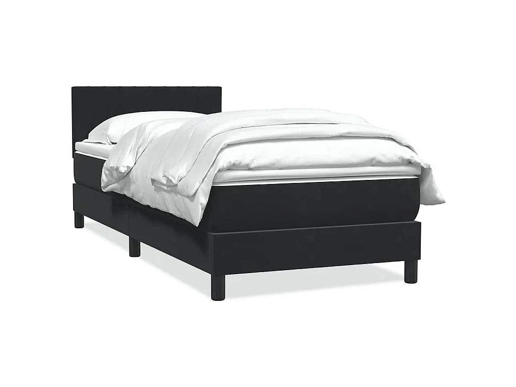 Cama com molas/colchão 80x220 cm veludo preto