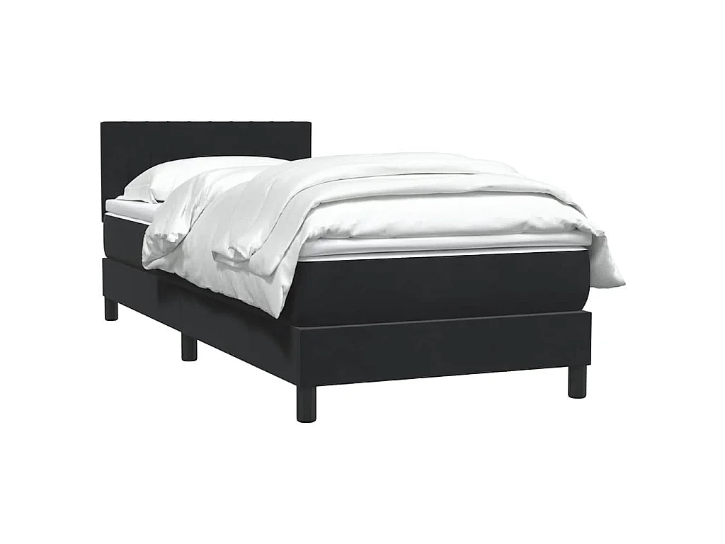 Cama com molas/colchão 80x220 cm veludo preto