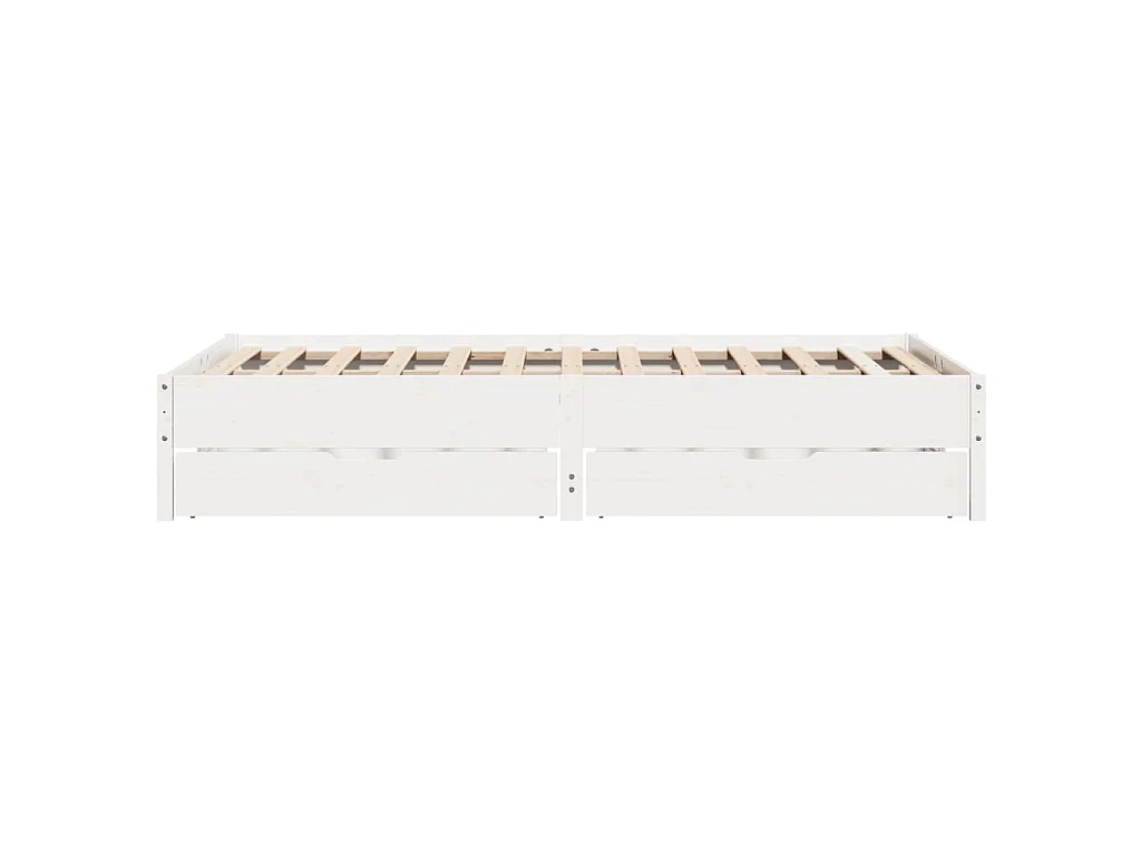 Cama sem colchão 135x190 cm madeira de pinho maciça branco