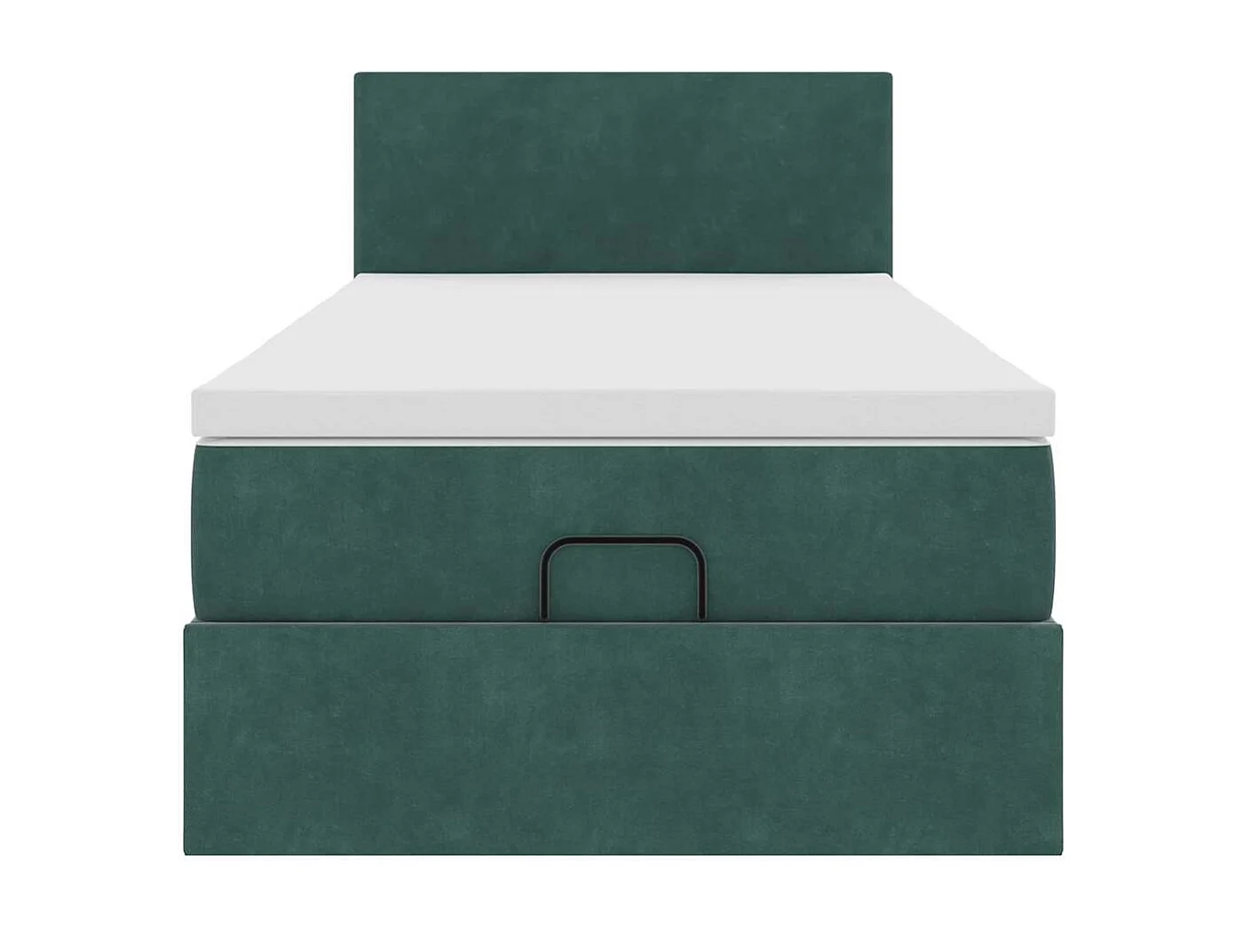 Lit ottoman avec matelas et LED Vert foncé 80x200cm velours