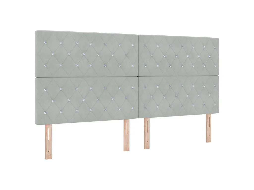 Cama Box com colchão Cinzento-claro 200 x 200 cm Veludo