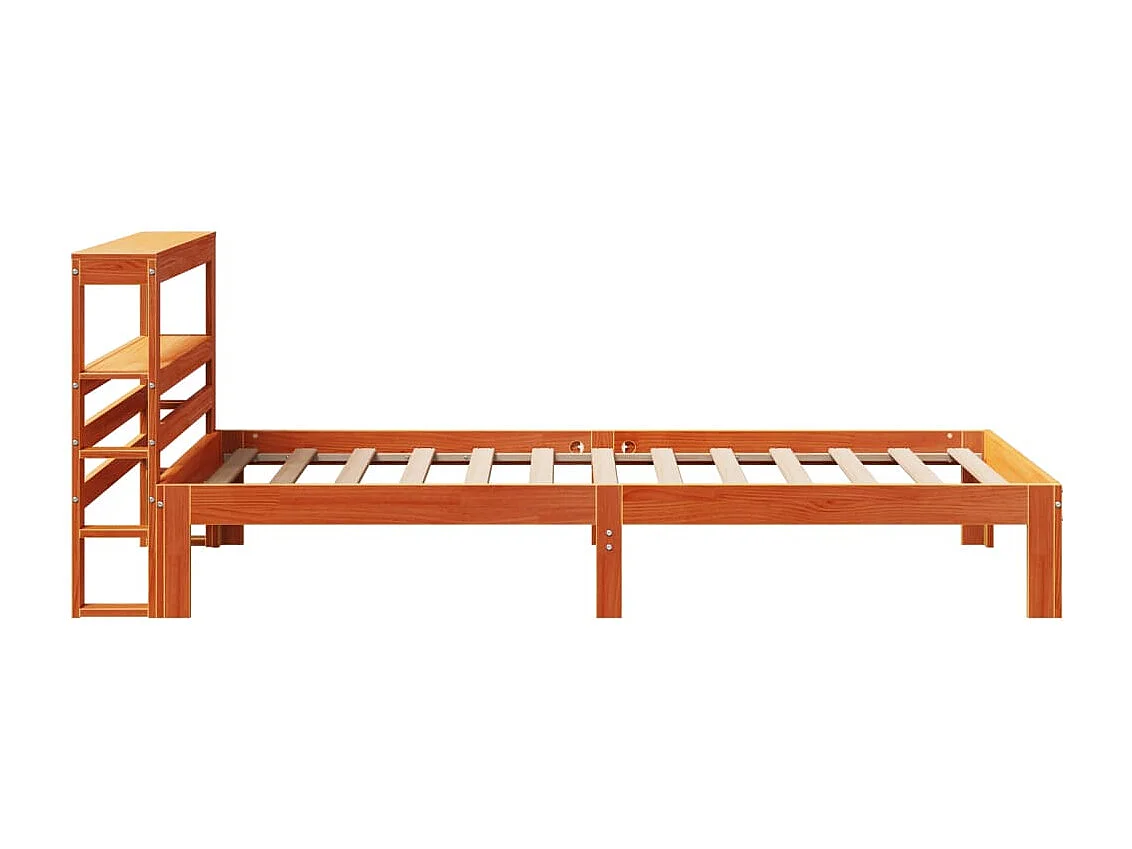 Cama sem colchão 75x190 cm madeira de pinho maciça castanho-mel
