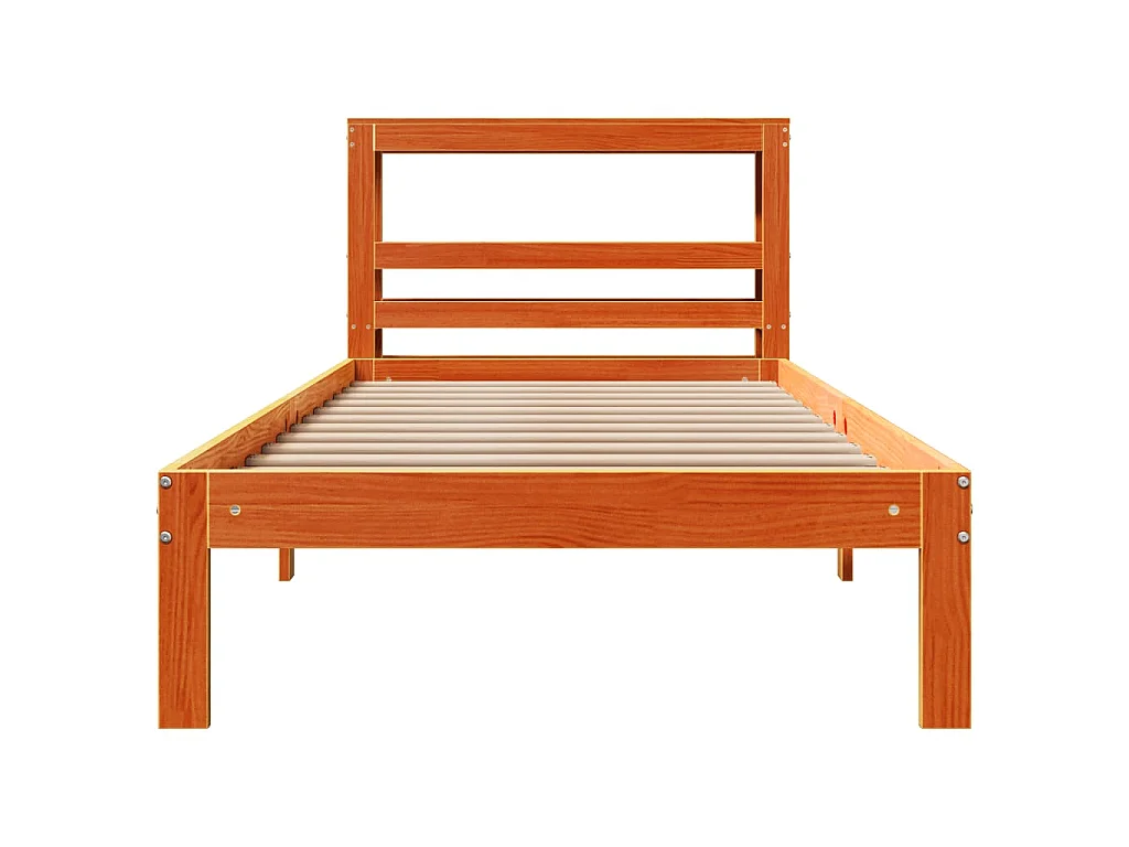 Letto senza Materasso Marrone Cera 75x190 cm in Legno di Pino