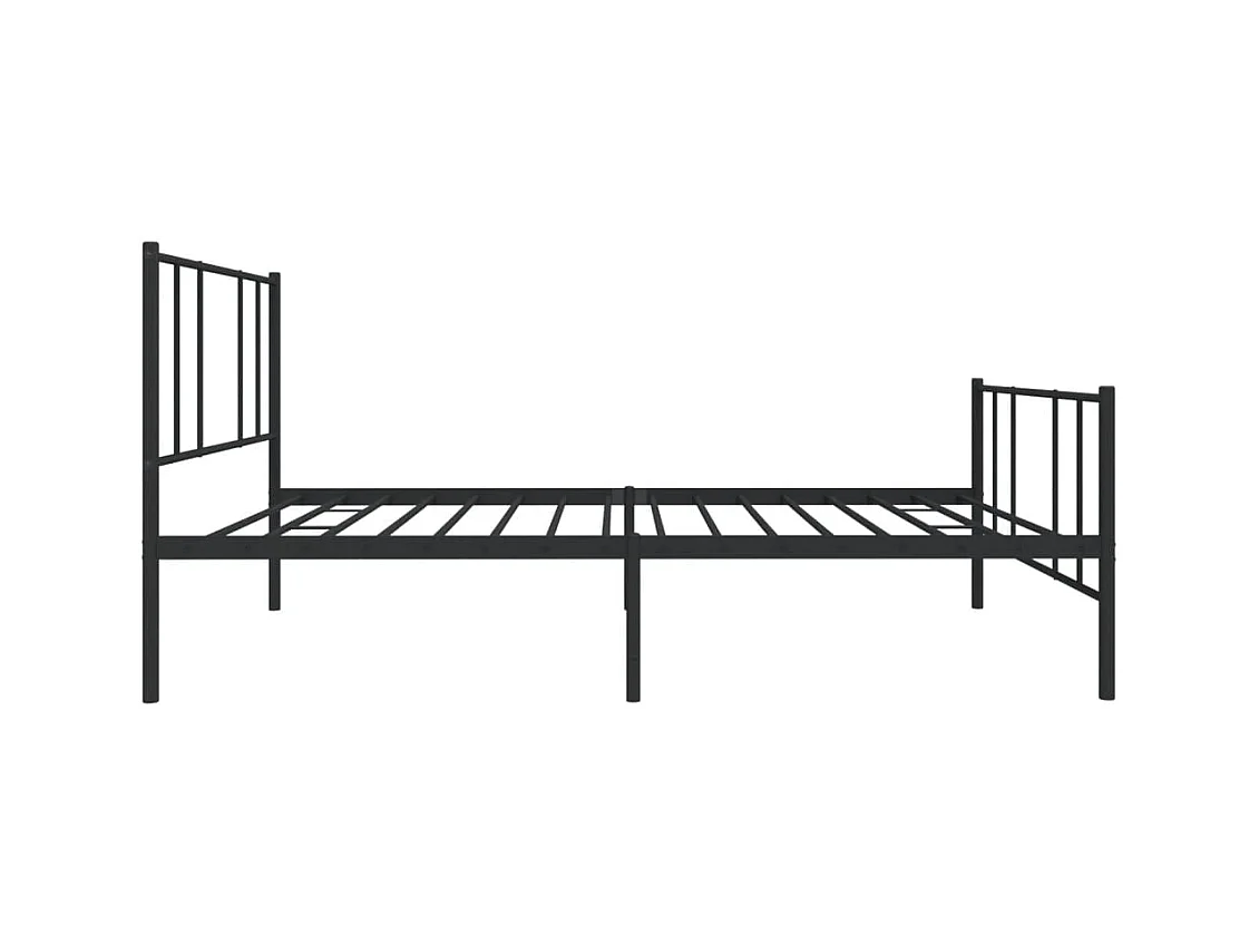 Cadre de lit métal sans matelas avec pied de lit noir 80x200 cm