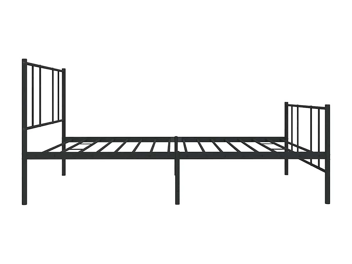 Cadre de lit métal sans matelas avec pied de lit noir 80x200 cm