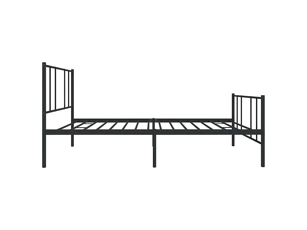 Cadre de lit métal sans matelas avec pied de lit noir 80x200 cm