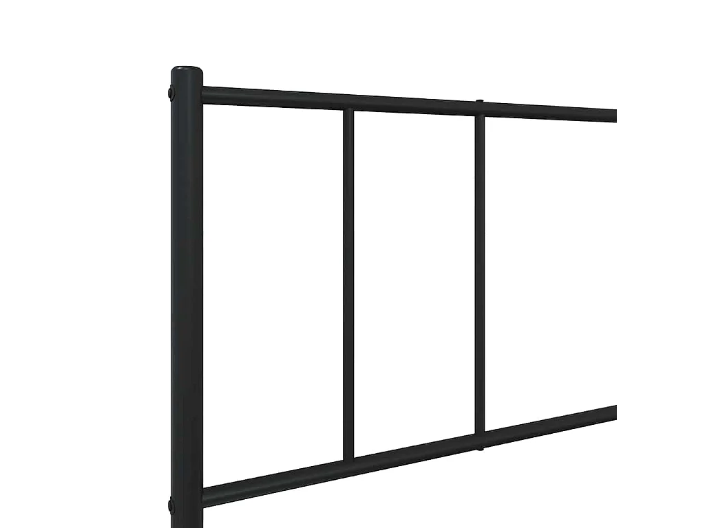 Cadre de lit métal sans matelas avec pied de lit noir 80x200 cm