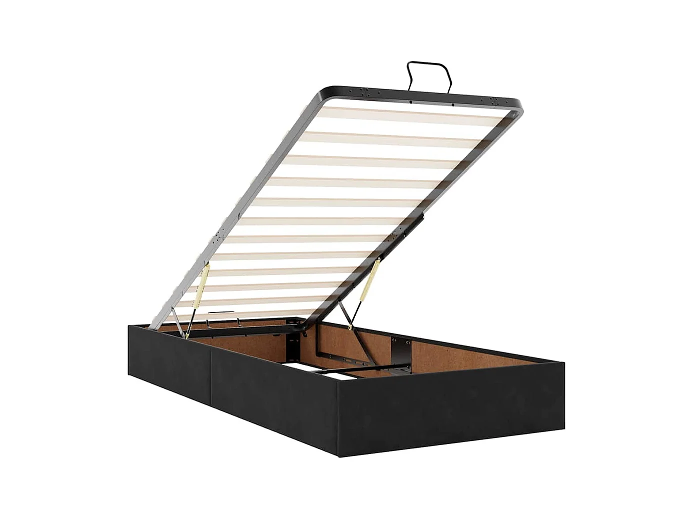 Cadre de lit ottoman avec matelas noir 80x200 cm velours