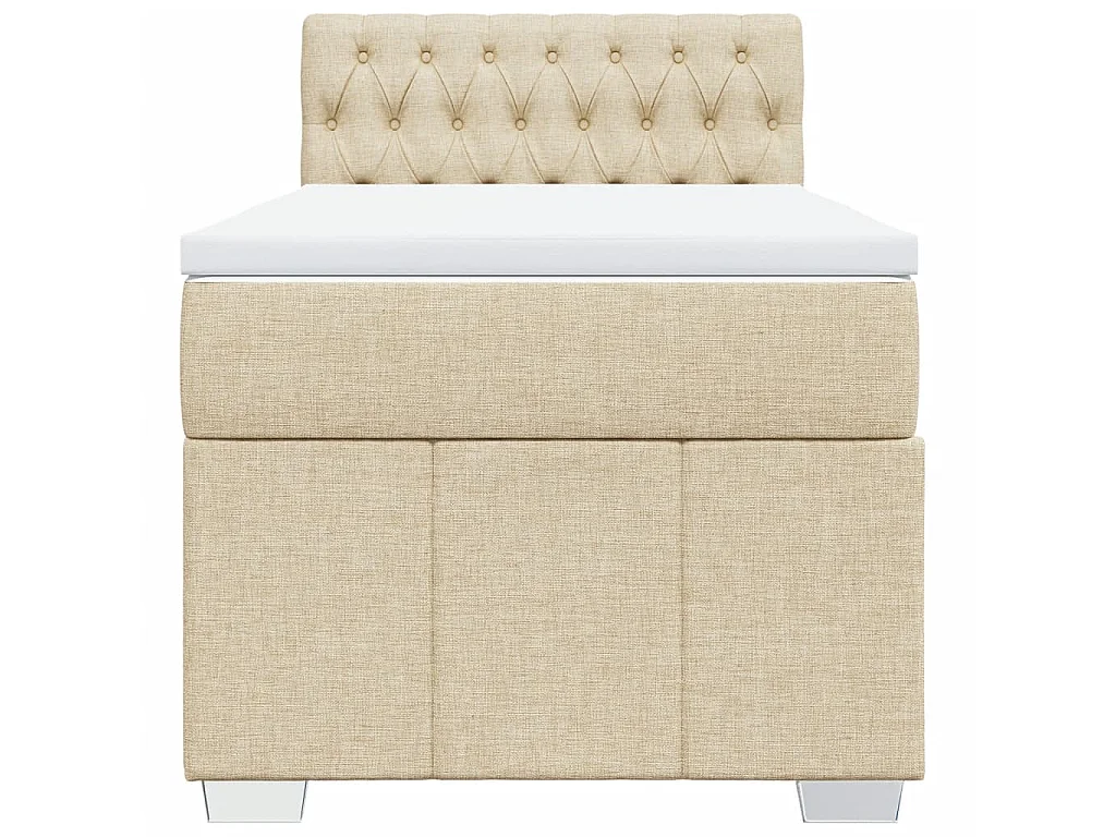 Cama com molas/colchão 80x200 cm tecido cor crème