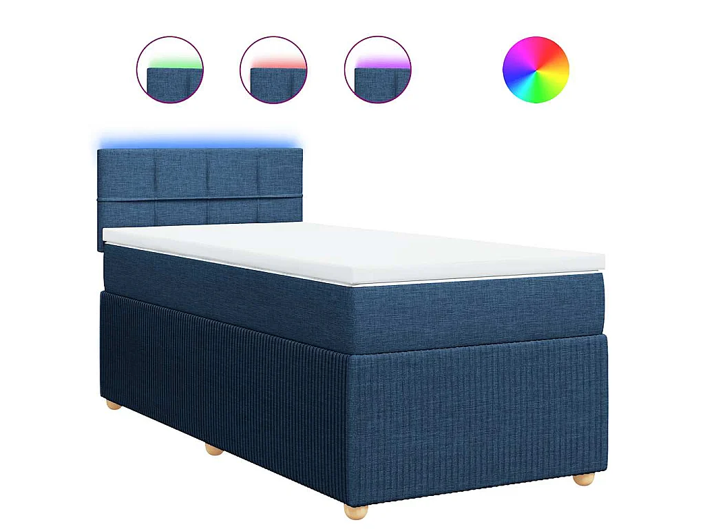 Giroletto a Molle con Materasso Blu 80x200 cm inTessuto