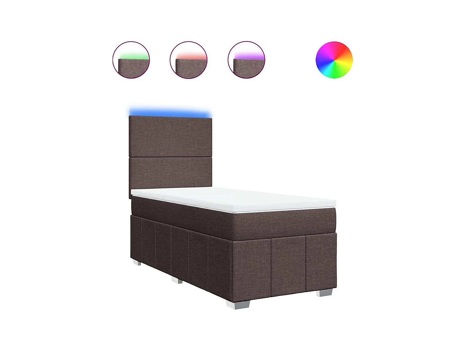 Boxspring met matras stof donkerbruin 80x200 cm