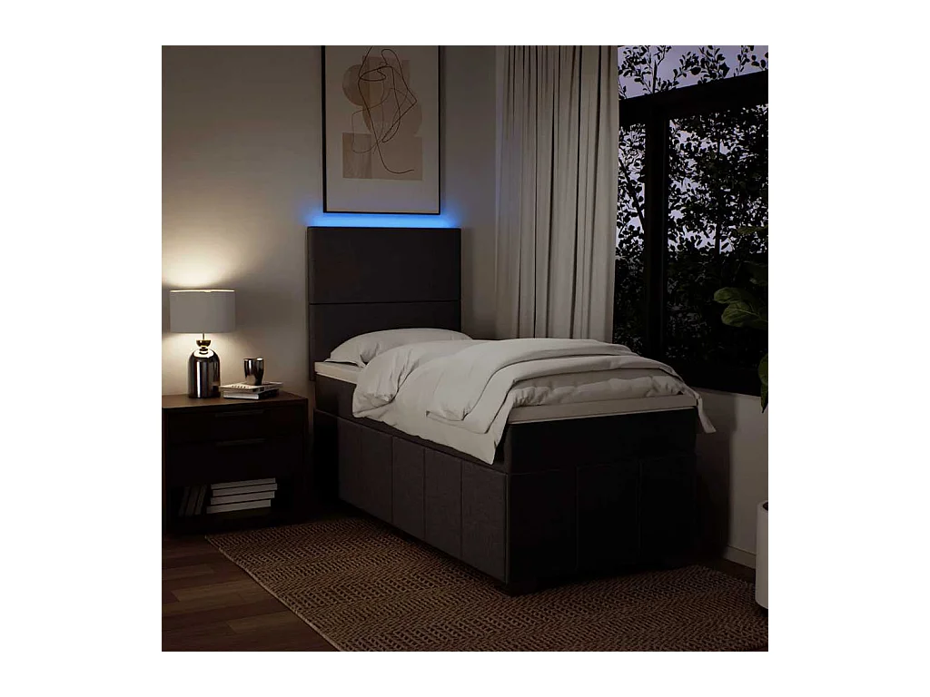 Boxspring met matras stof donkerbruin 80x200 cm