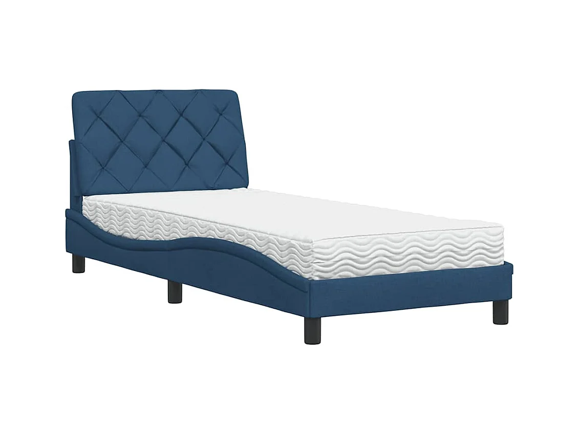 Bed met matras stof blauw 80x200 cm