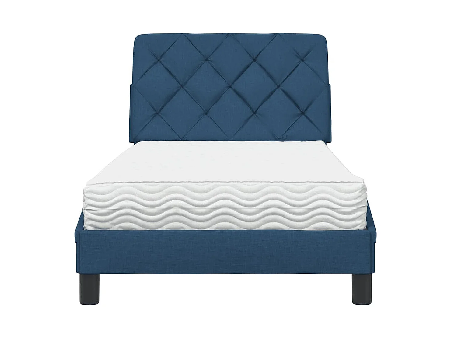 Bed met matras stof blauw 80x200 cm