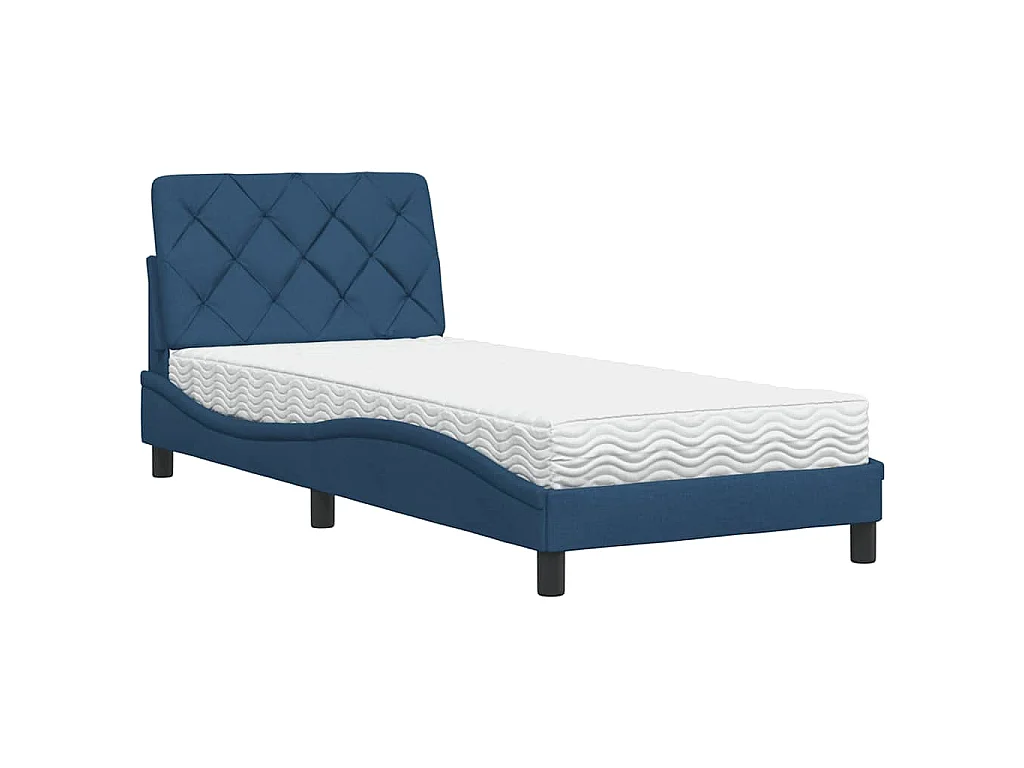 Letto con Materasso Blu 80x200 cm in Tessuto