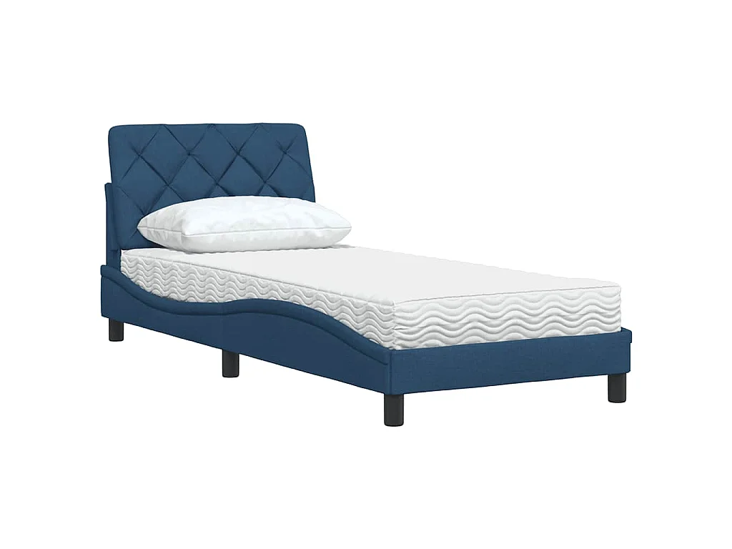 Letto con Materasso Blu 80x200 cm in Tessuto