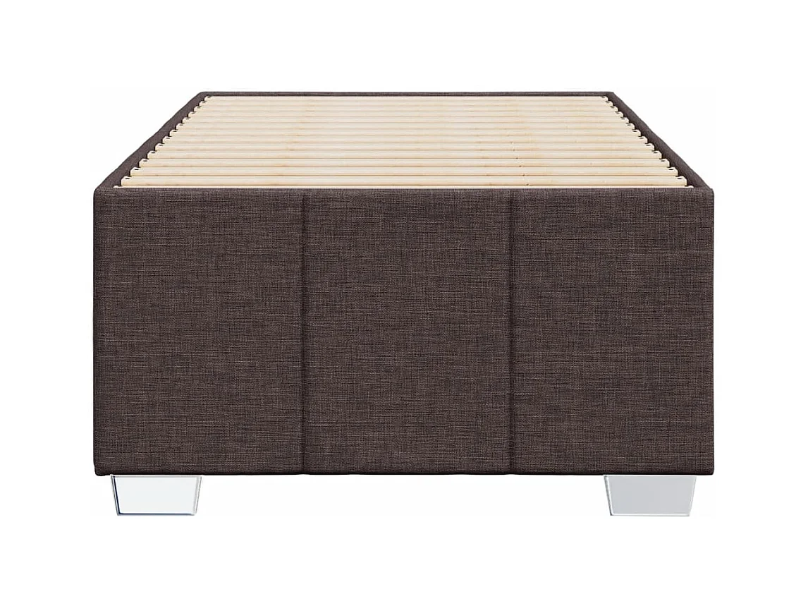 Cadre de lit sans matelas marron foncé 80x200 cm tissu