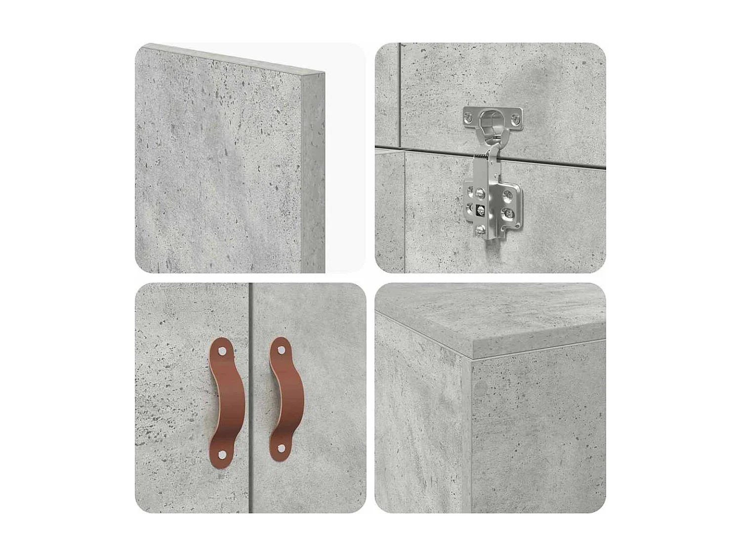 Cadre de lit Gris béton 75 x 190 cm Bois d'ingénierie