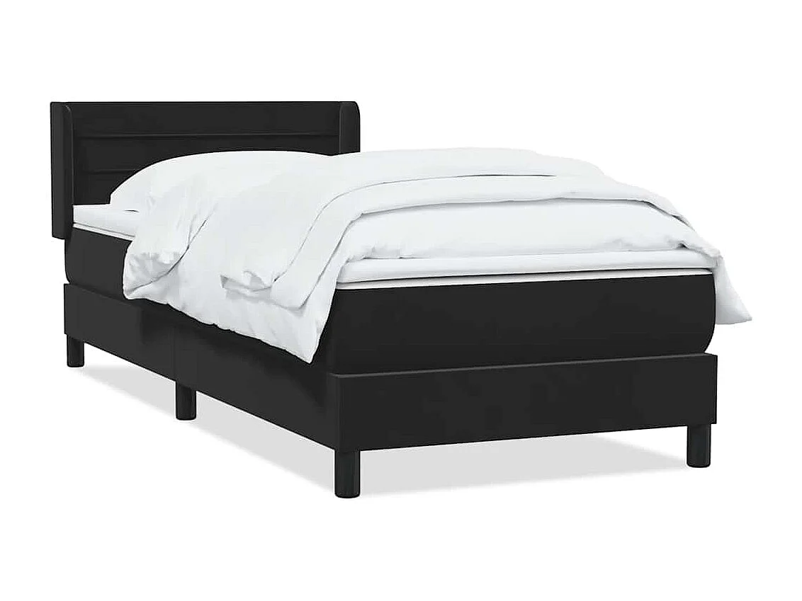 Boxspringbett mit Matratze Schwarz 80x220 cm Samt