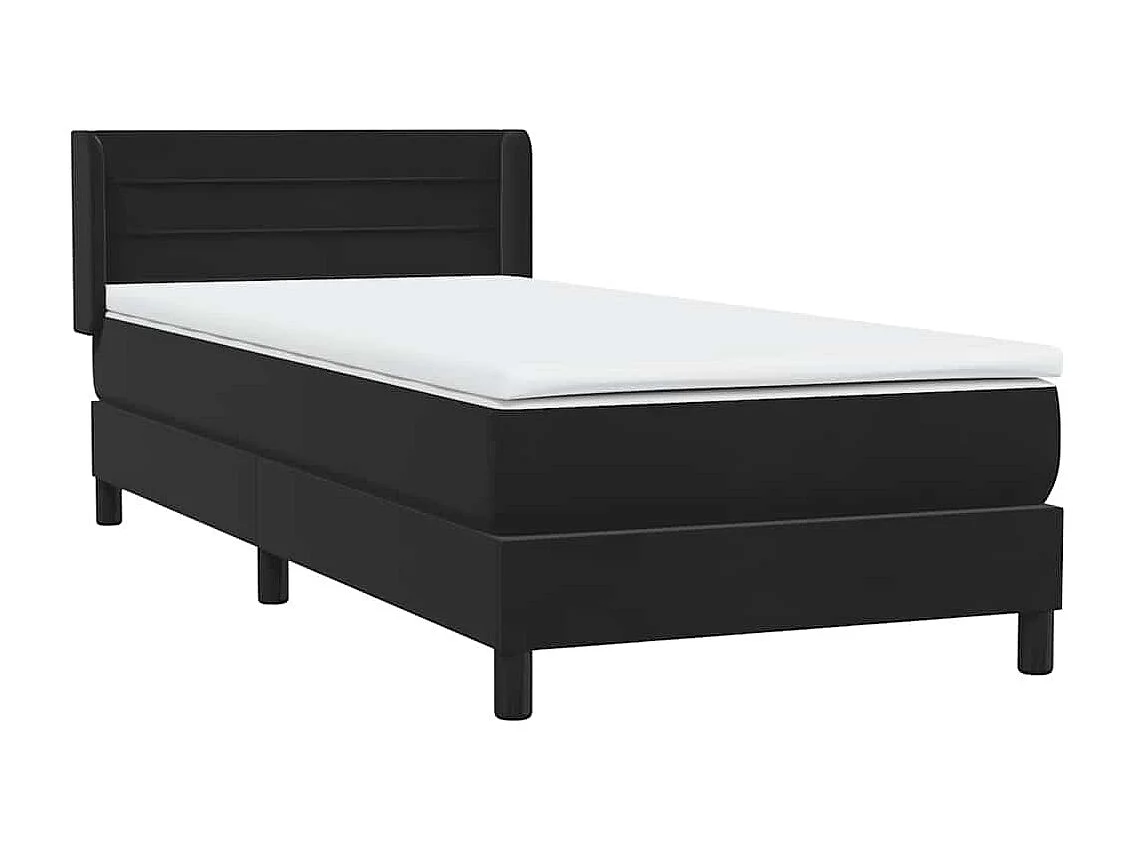 Boxspringbett mit Matratze Schwarz 80x220 cm Samt