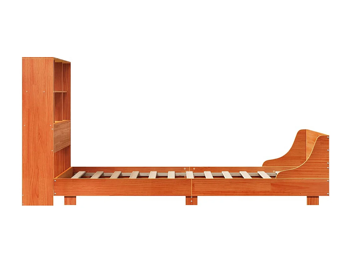 Cadre de lit sans matelas cire marron 75x190 cm bois pin massif