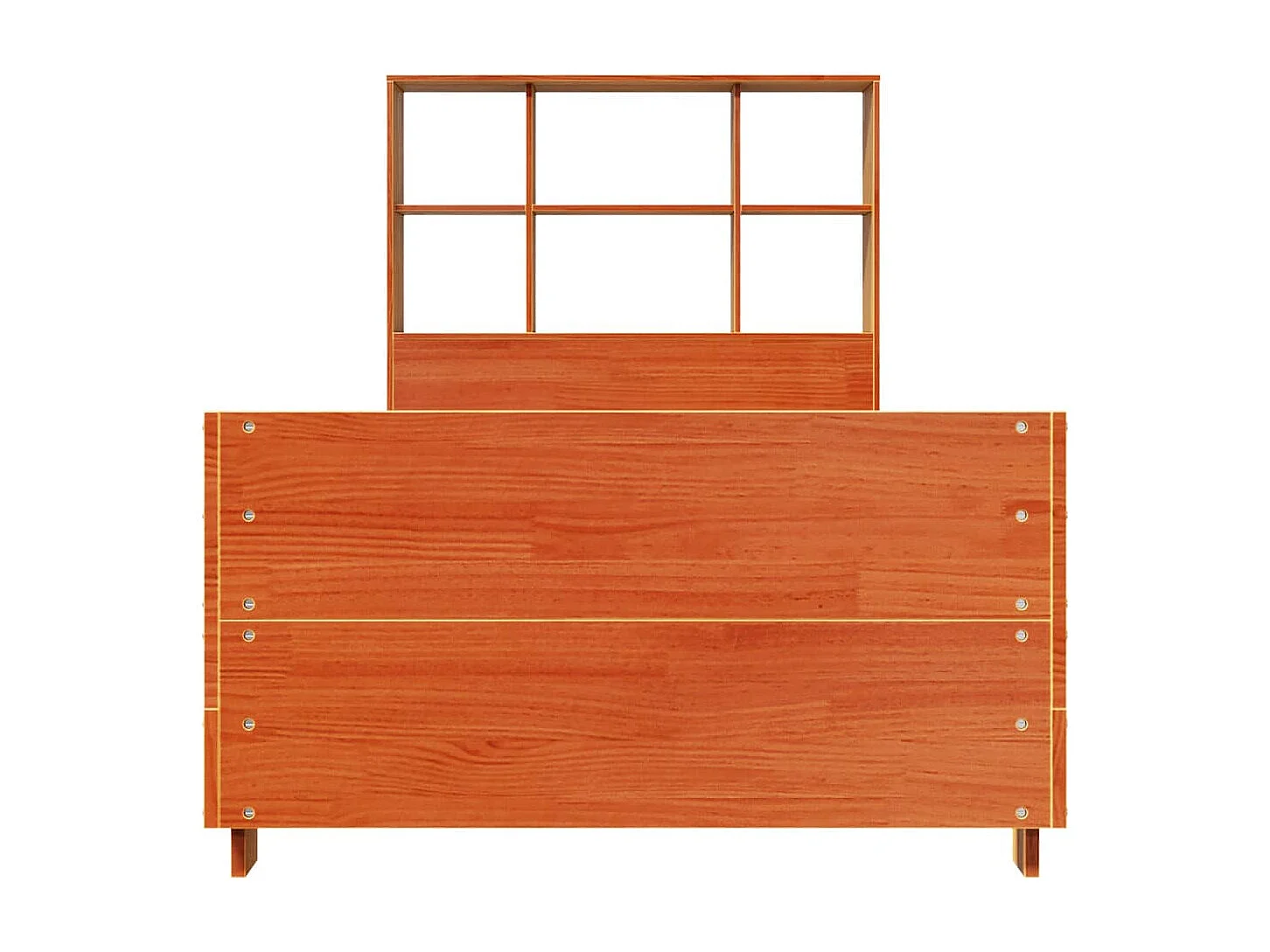 Massivholzbett ohne Matratze Wachsbraun 75x190 cm Kiefernholz