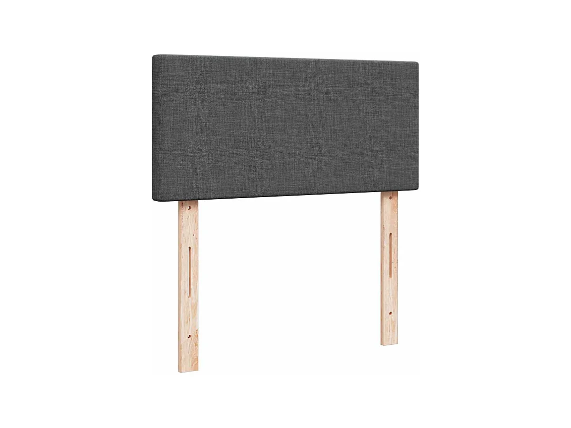 Cadre de lit ottoman avec matelas gris foncé 80x200 cm tissu