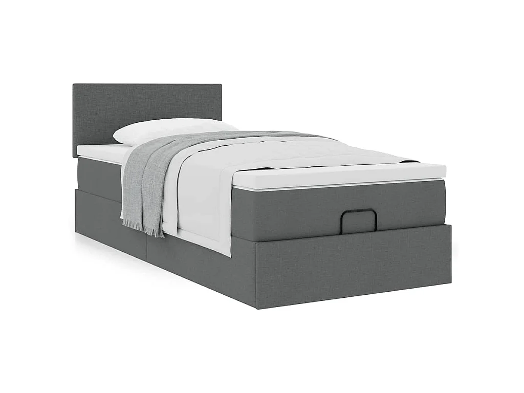 Struttura Letto Pouf con Materasso 180x200 cm in Tessuto