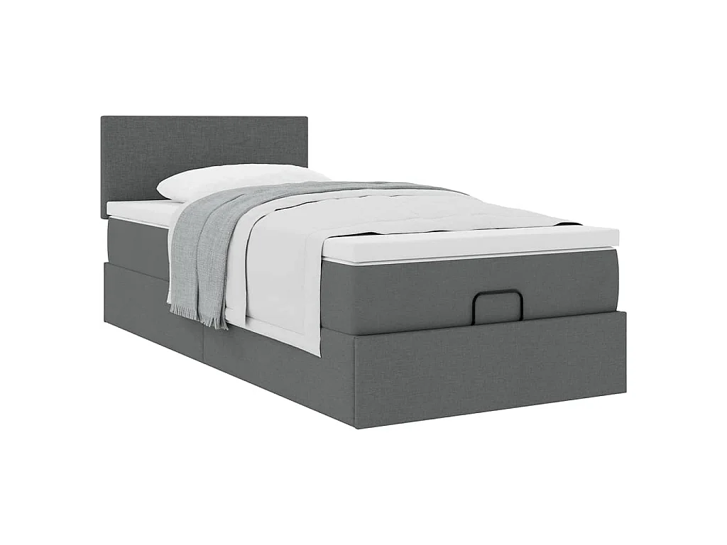 Struttura Letto Pouf con Materasso 180x200 cm in Tessuto