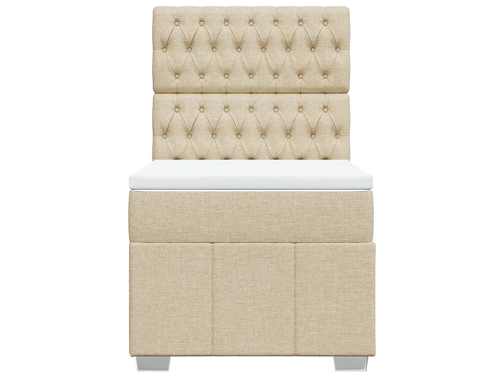 Boxspring met matras stof crèmekleurig 80x200 cm