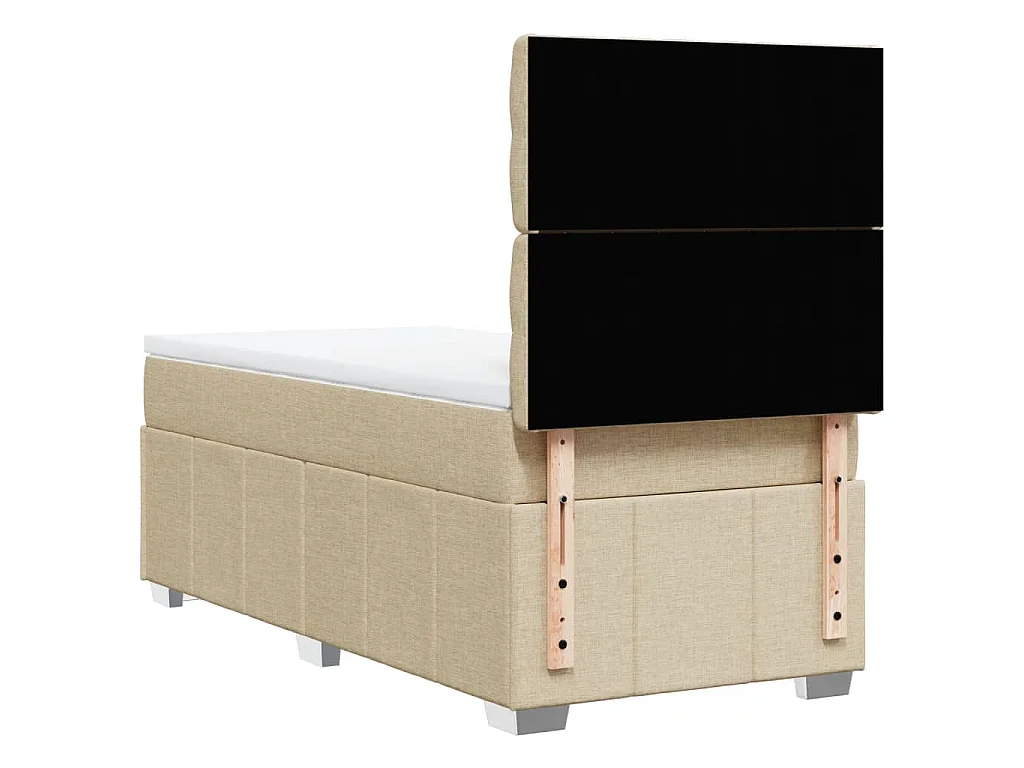 Boxspring met matras stof crèmekleurig 80x200 cm