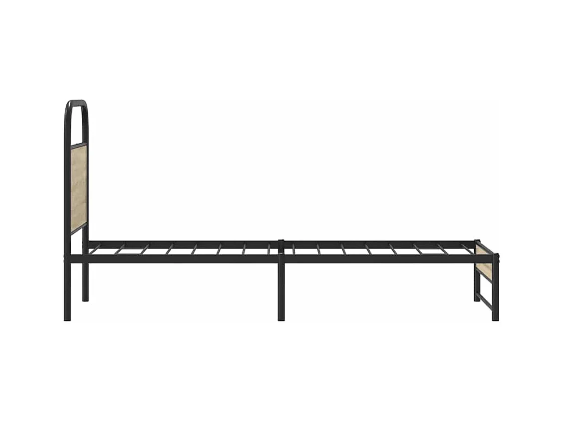 Bettgestell ohne Matratze 75x190 cm Räuchereiche Holzwerkstoff