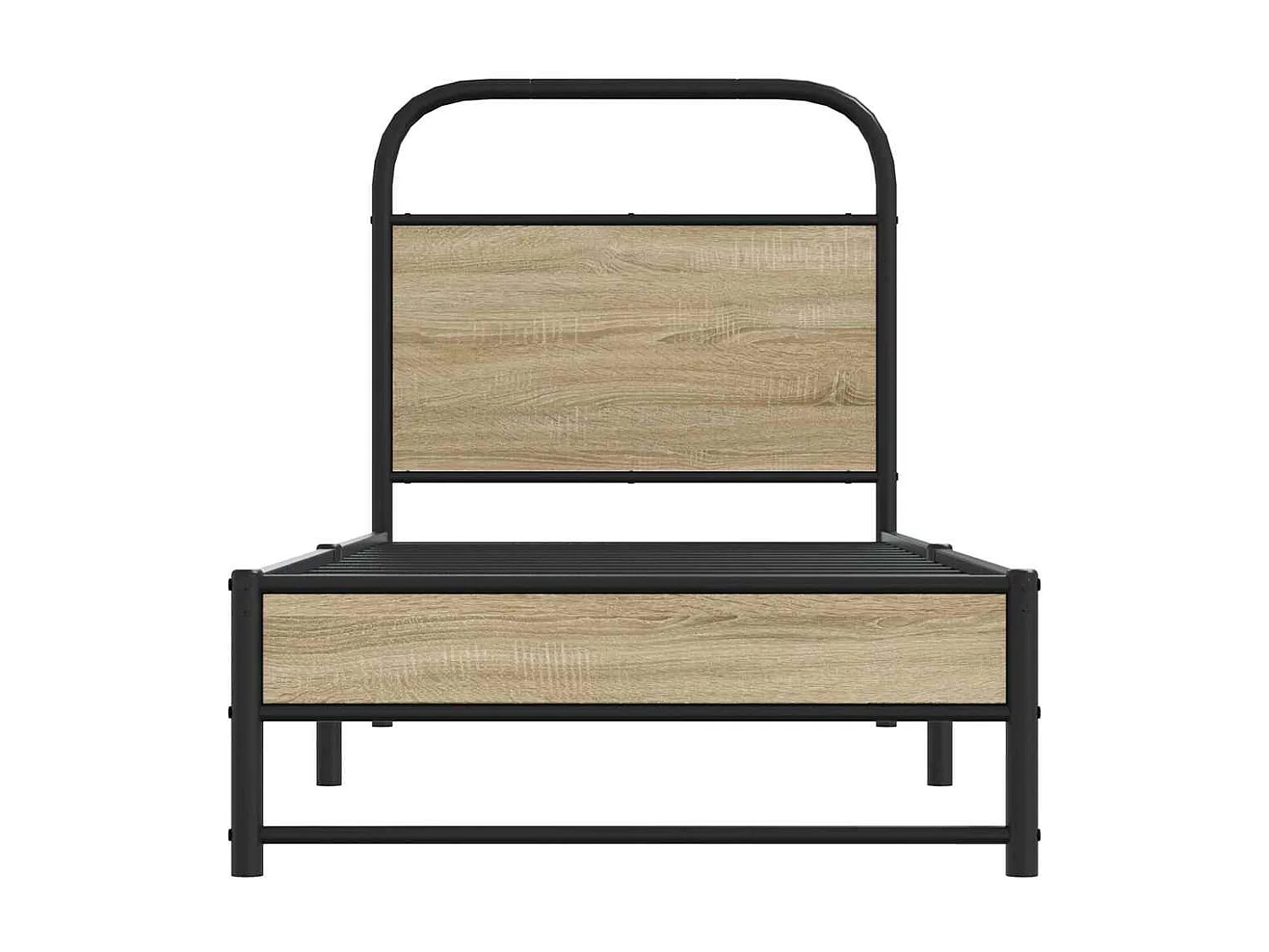 Cadre de lit sans matelas chêne fumé 75x190cm bois d'ingénierie