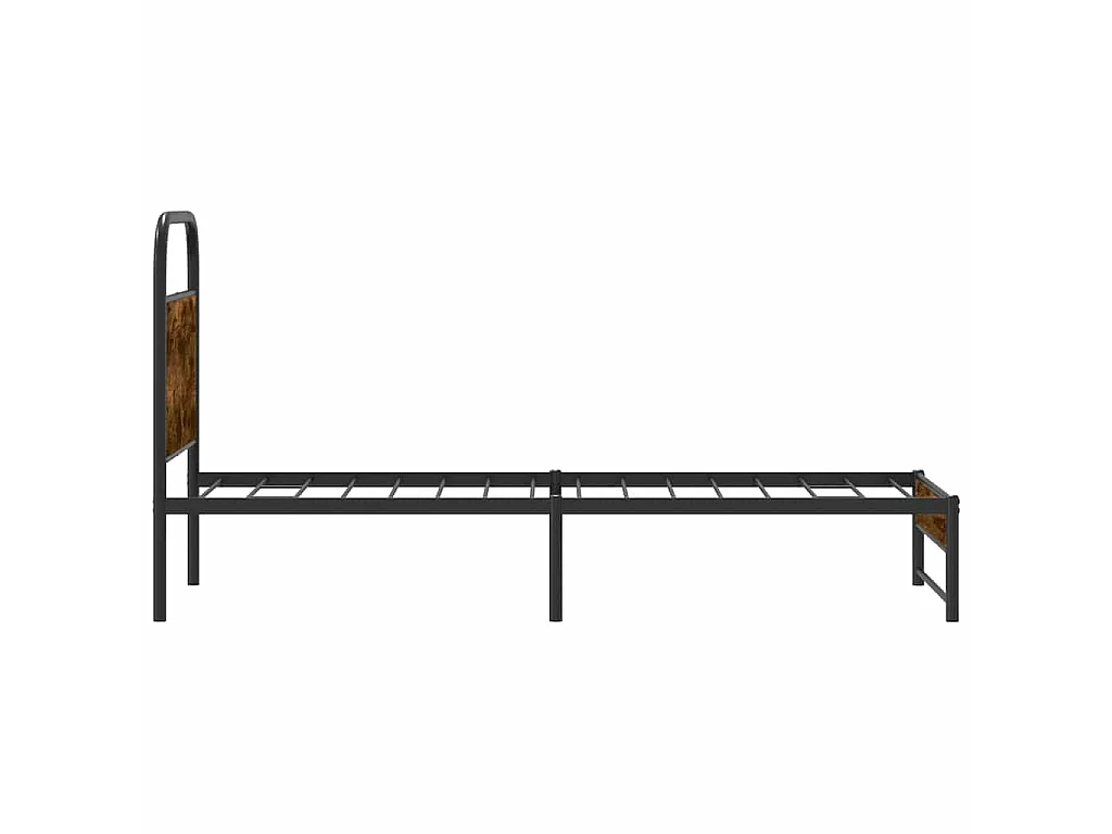 Cadre de lit sans matelas chêne fumé 75x190cm bois d'ingénierie