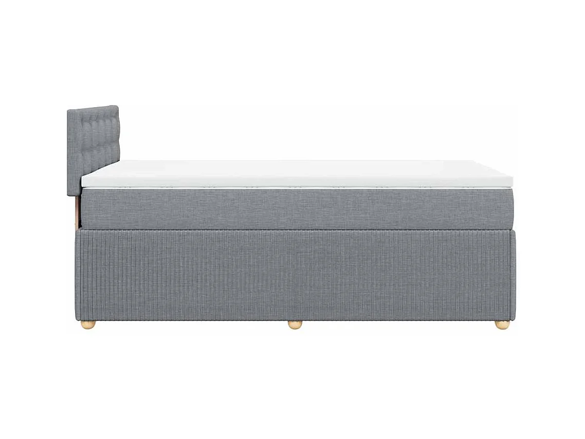 Sommier à lattes de lit avec matelas gris clair 80x200 cm tissu