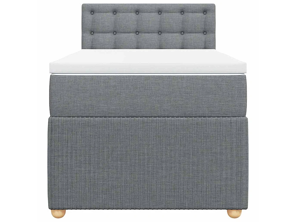 Boxspringbett mit Matratze Hellgrau 80x200 cm Stoff