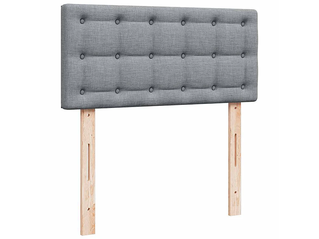 Boxspringbett mit Matratze Hellgrau 80x200 cm Stoff