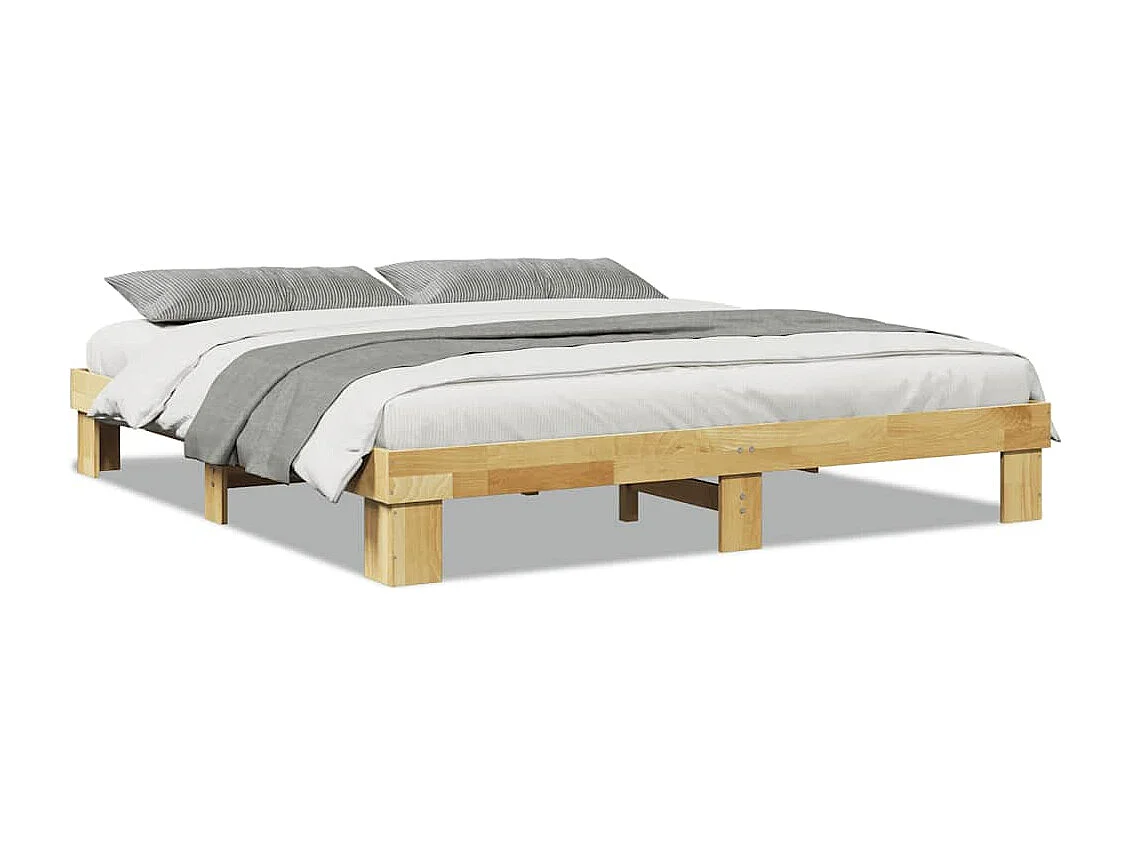 Struttura Letto Senza Materasso in Legno Massello di Rovere