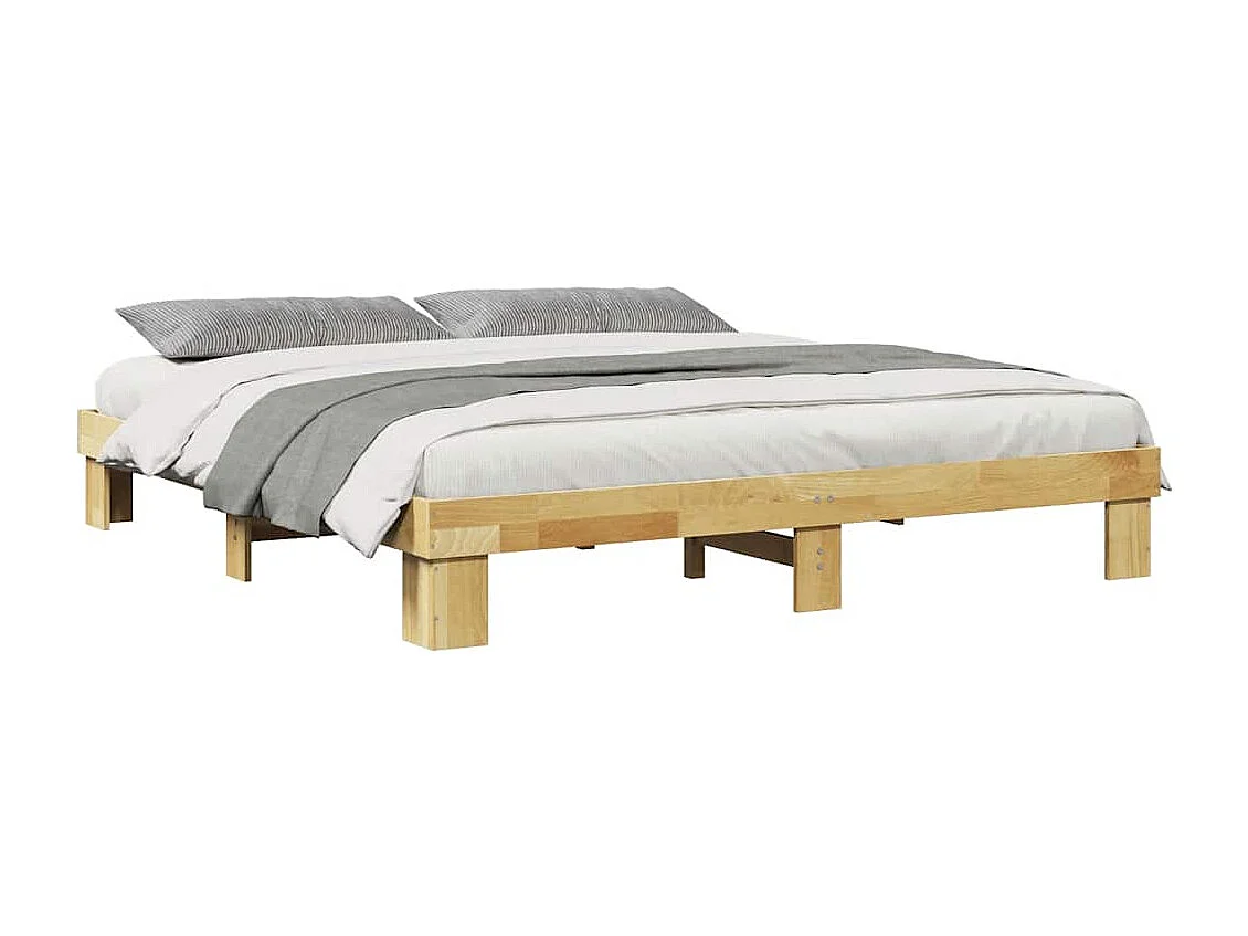 Struttura Letto Senza Materasso in Legno Massello di Rovere