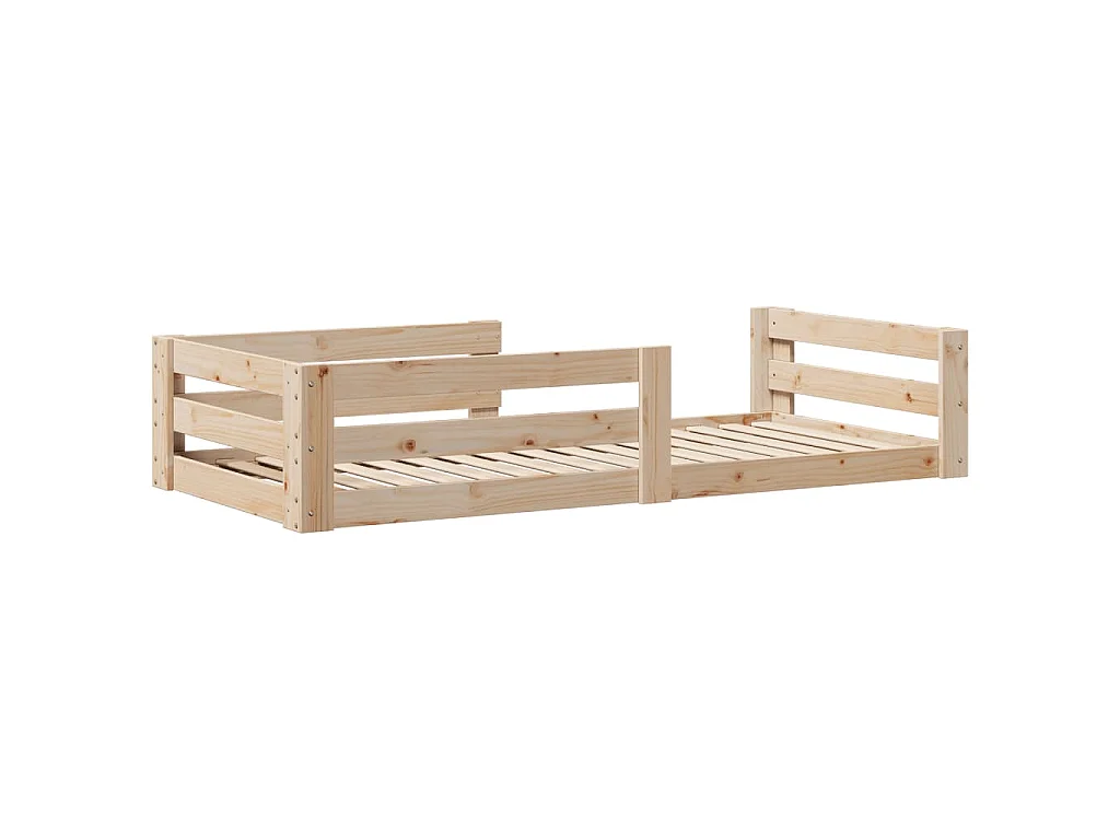 Giroletto senza Materasso 80x200 cm in Legno Massello Pino