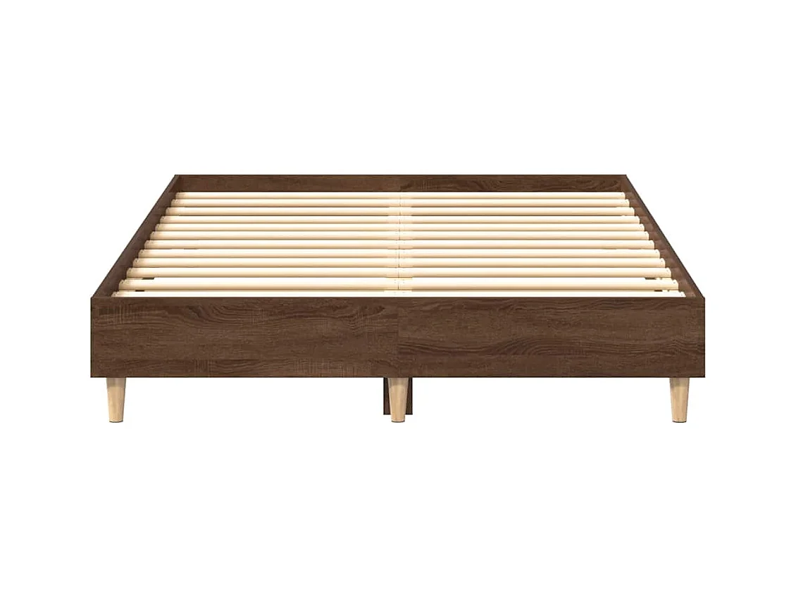 Cadre de lit sans matelas chêne marron 135x190 cm